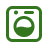 Minimalist green washing machine graphic