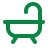 Minimalist green bath symbol