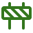 Green construction barrier icon on black background
