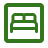 Bed icon in green outline